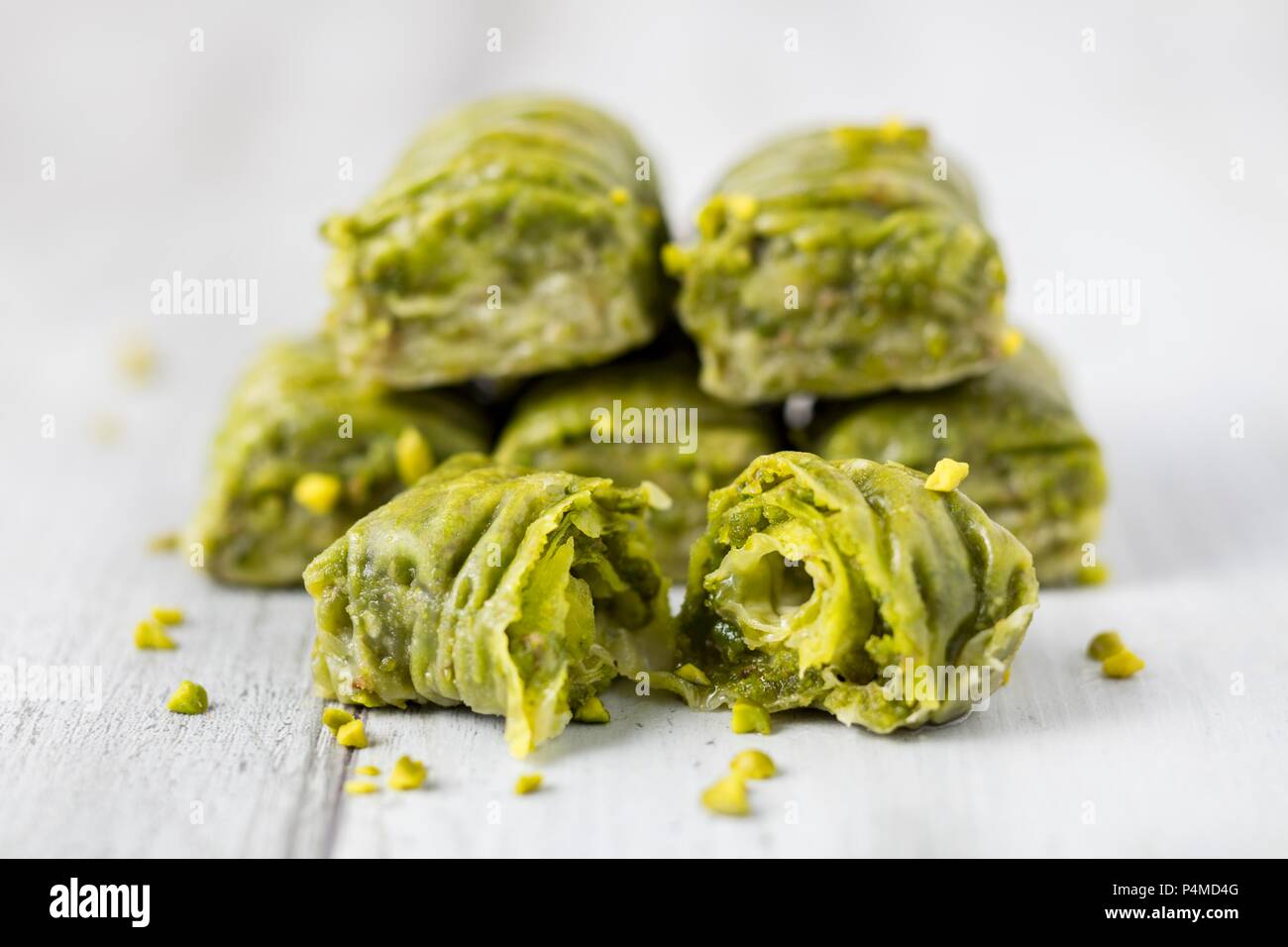 Baklava aux pistaches Banque D'Images