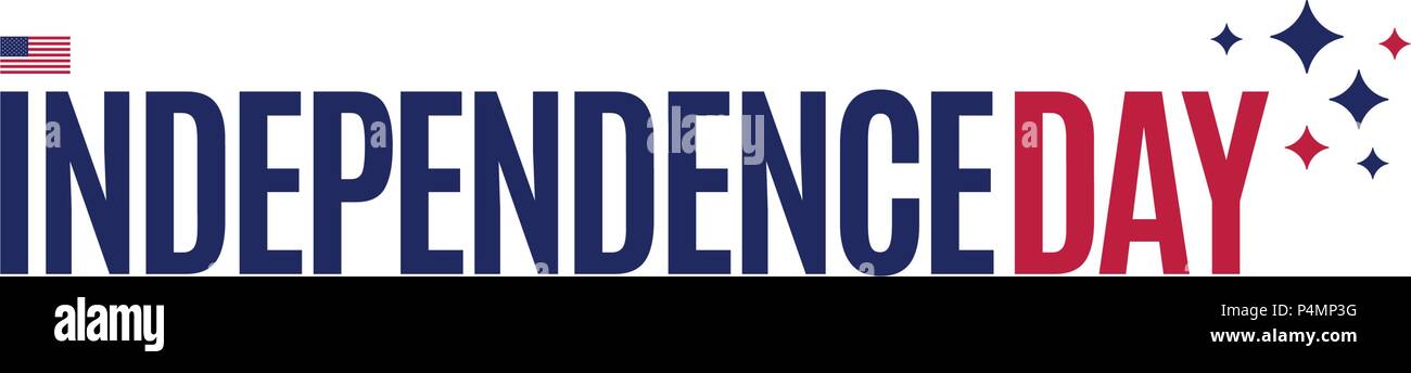 Drapeau USA et du texte sur fond blanc, vector illustration. Élément de design national américain. Undependence jour de United States of America, juillet quatrième logo. Illustration de Vecteur