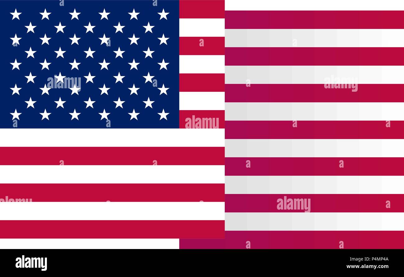 USA big waving flag sur fond blanc, vector illustration. Élément de design national américain. Undependence jour de United States of America, juillet quatrième logo. Illustration de Vecteur