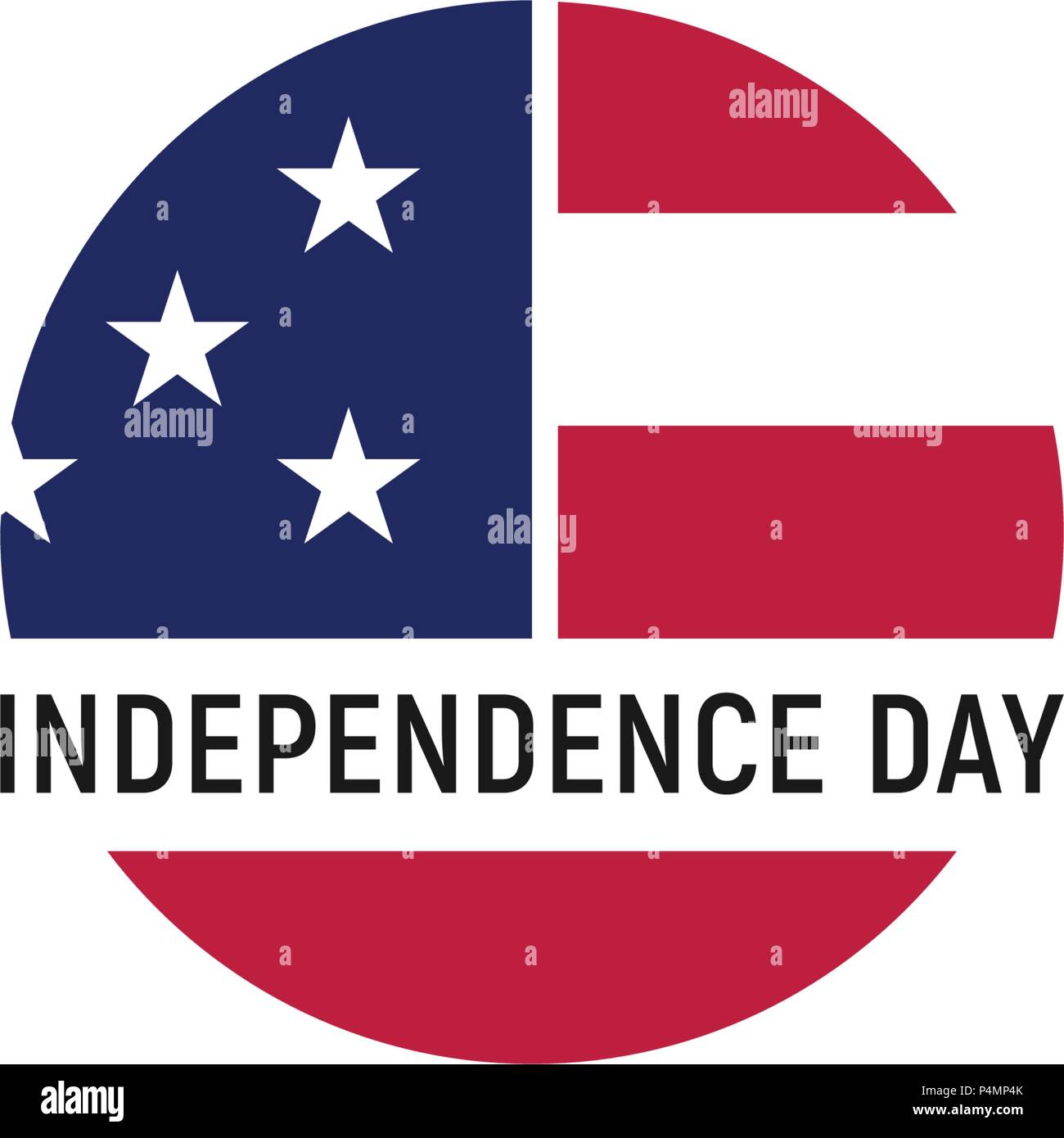 USA drapeau simple ronde sur fond blanc, vector illustration. Élément de design national américain. Undependence jour de United States of America, juillet quatrième logo. Illustration de Vecteur