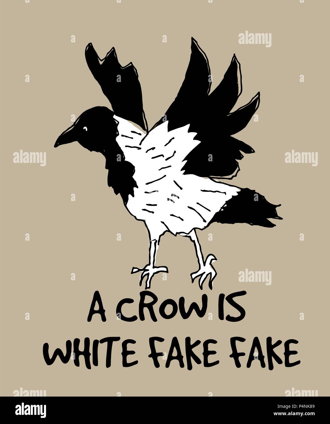 White Crow sign fake poster Illustration de Vecteur