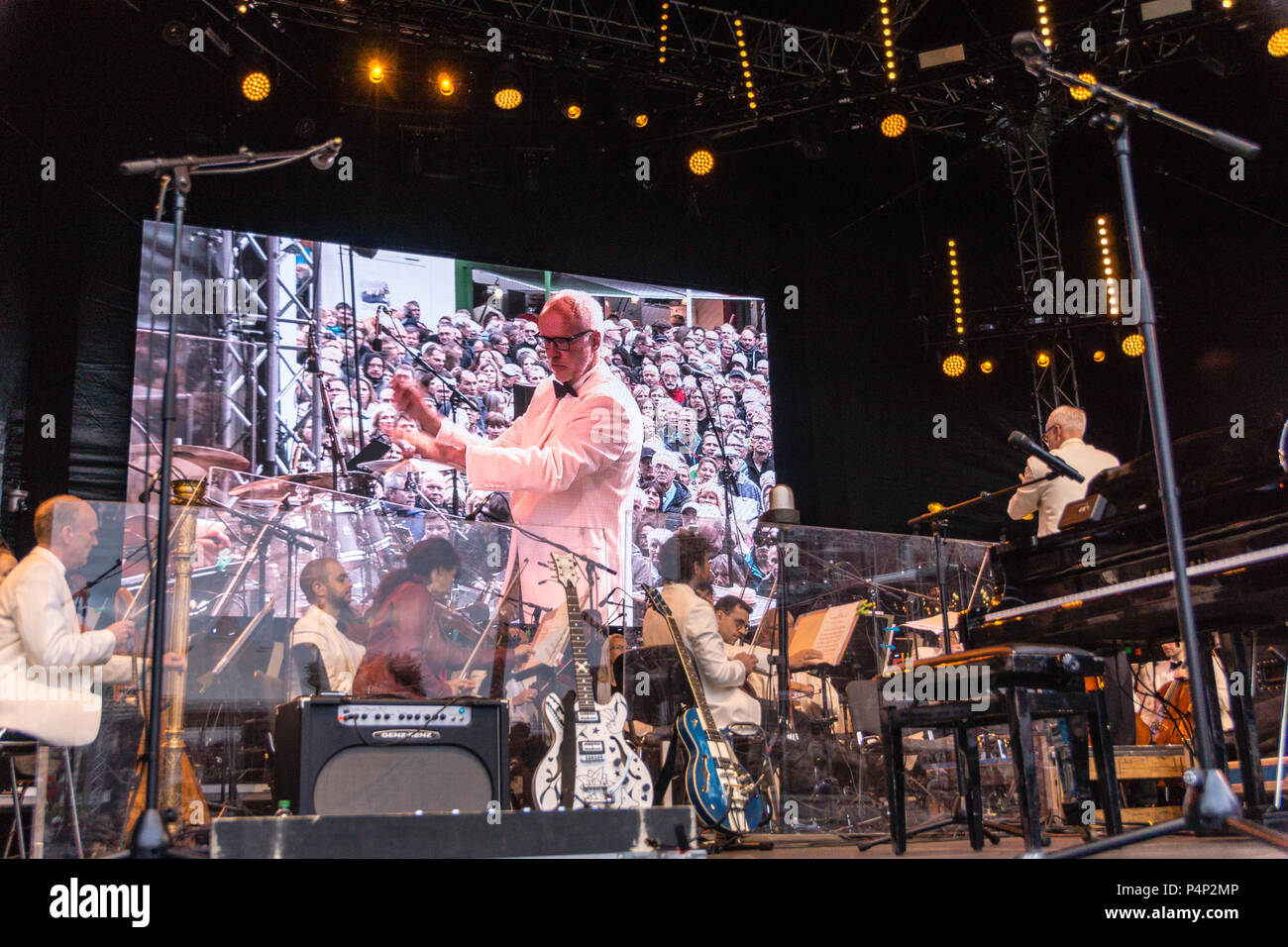 Kiel, Allemagne. 22 Juin, 2018. Rencontre le classique rock Open Air 2018 avec Caroline et Heinz Rudolf Kunze commun au cours de la Kieler Woche 2018 © Björn Deutschmann/Alamy Live News Banque D'Images