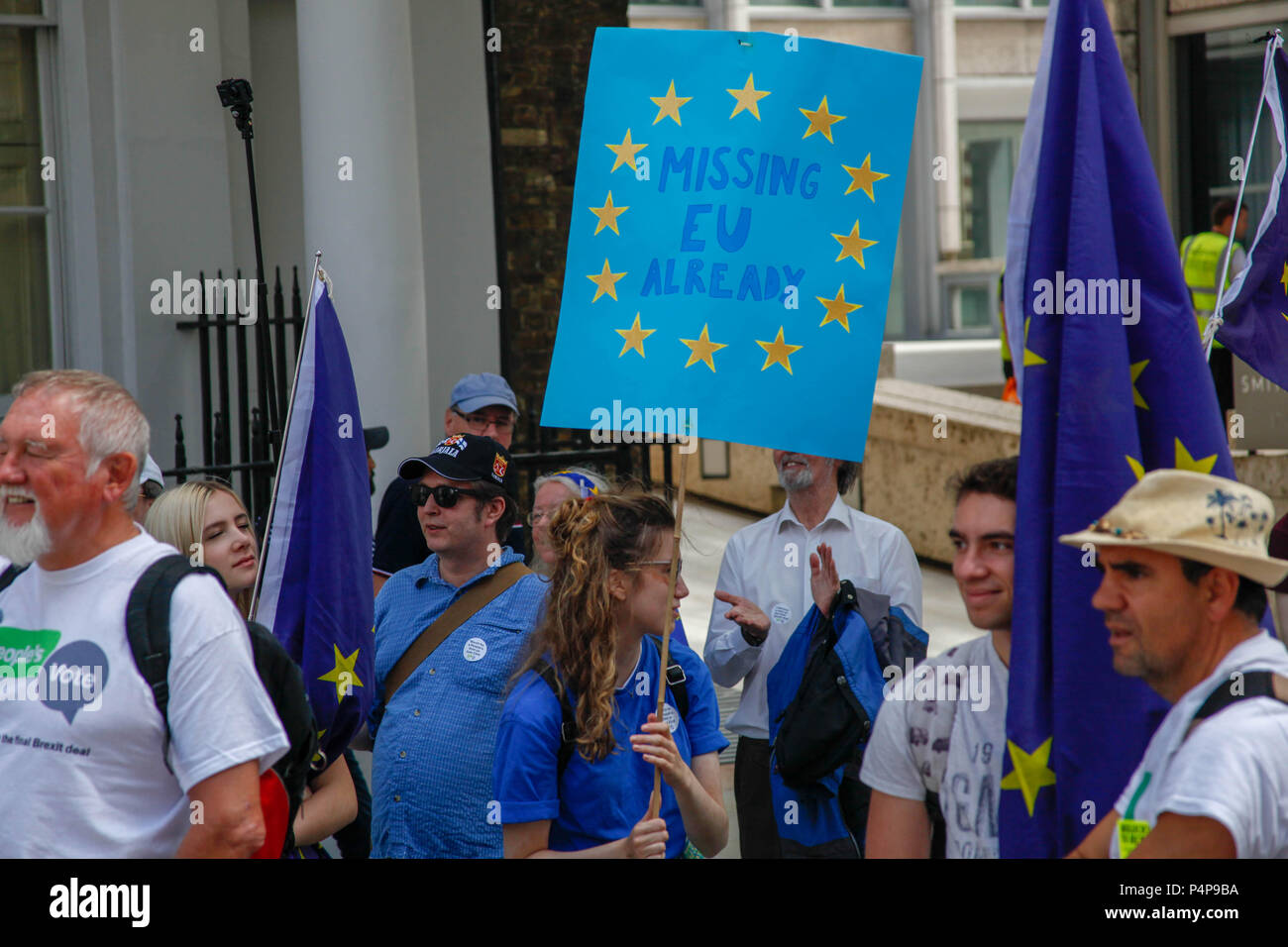 Londres, Royaume-Uni. 23 juin 2018. Anti-Brexit protestataires au vote du peuple : Crédit Mars Alex Cavendish/Alamy Live News Banque D'Images