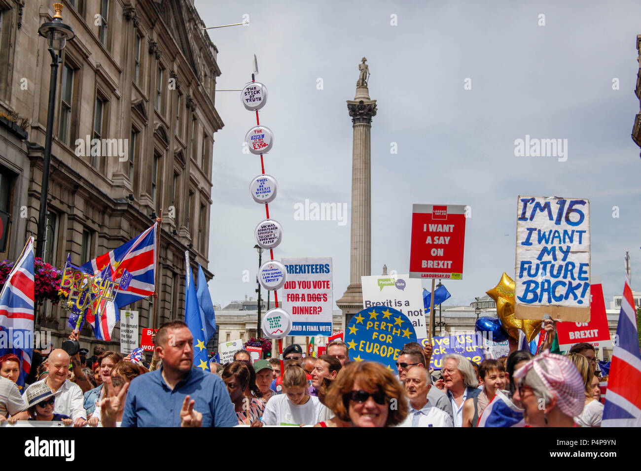 Londres, Royaume-Uni. 23 juin 2018. Anti-Brexit protestataires au vote du peuple : Crédit Mars Alex Cavendish/Alamy Live News Banque D'Images