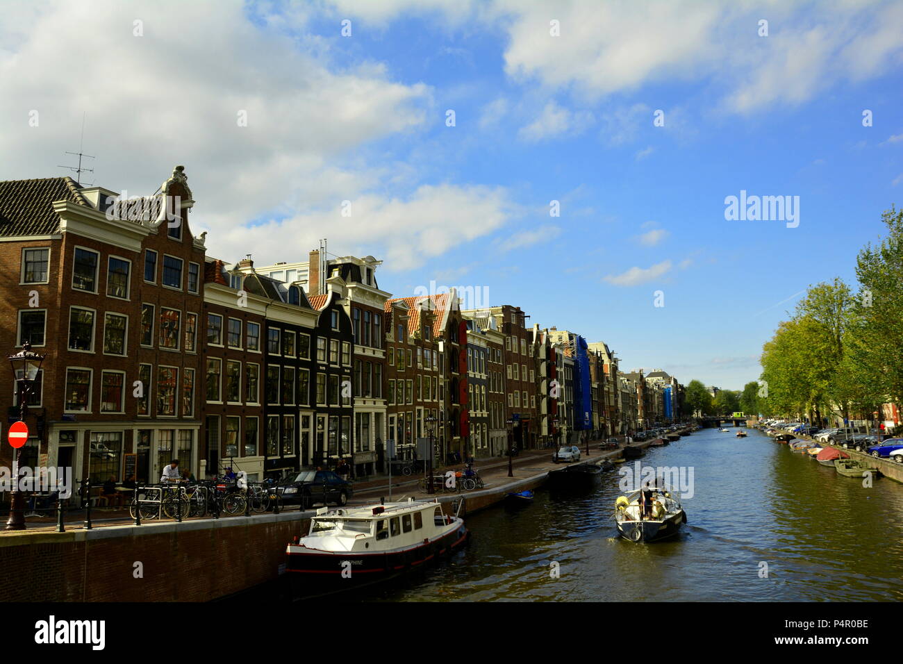 Canal d'Amsterdam, Amsterdam pays-Bas. Banque D'Images