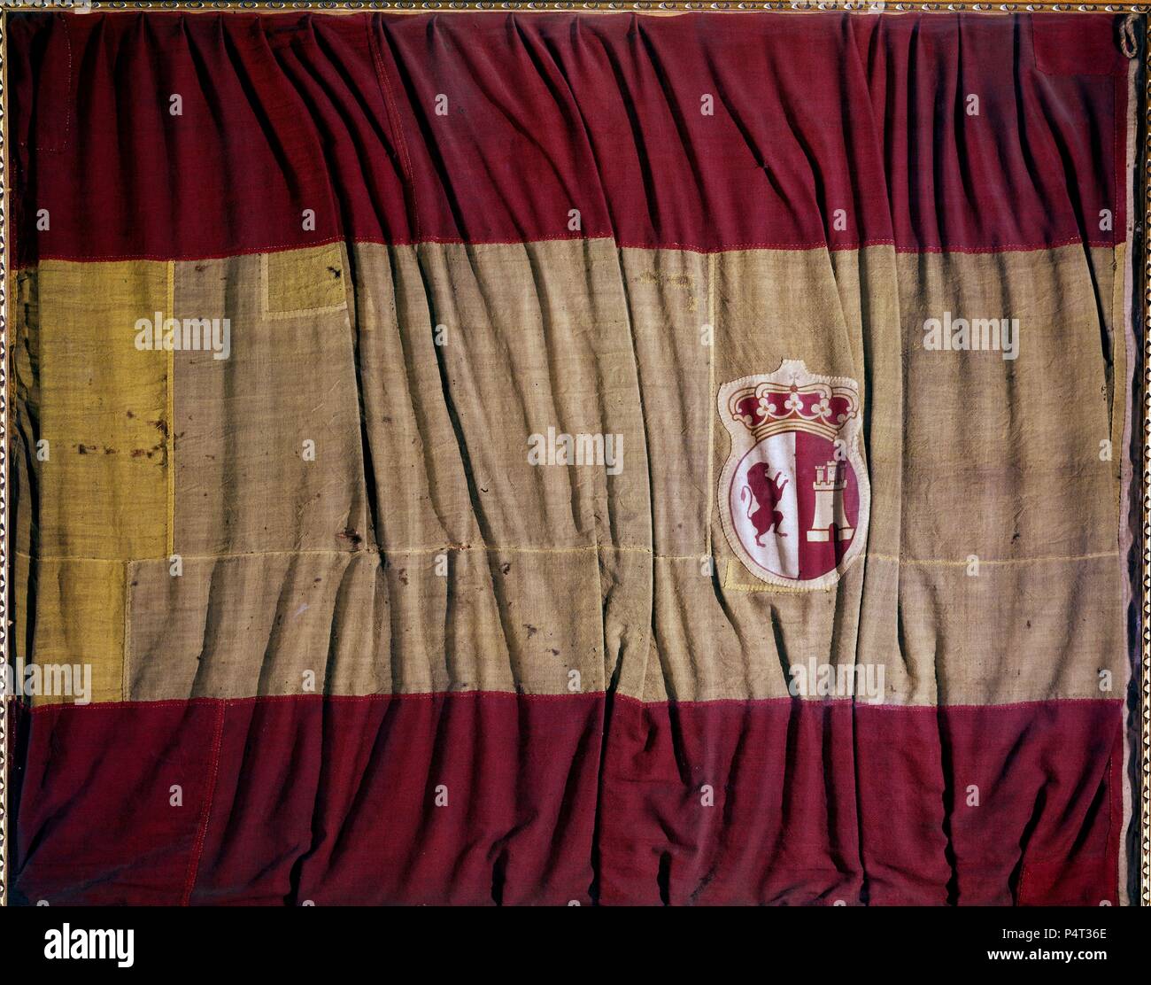 BANDERA DEL NAVIO SAN JUAN NEPOMUCENO - BATAILLE DE TRAFALGAR. Emplacement : ALCAZAR / Museo del Ejercito-COLECCIÓN, TOLEDO, Espagne. Banque D'Images