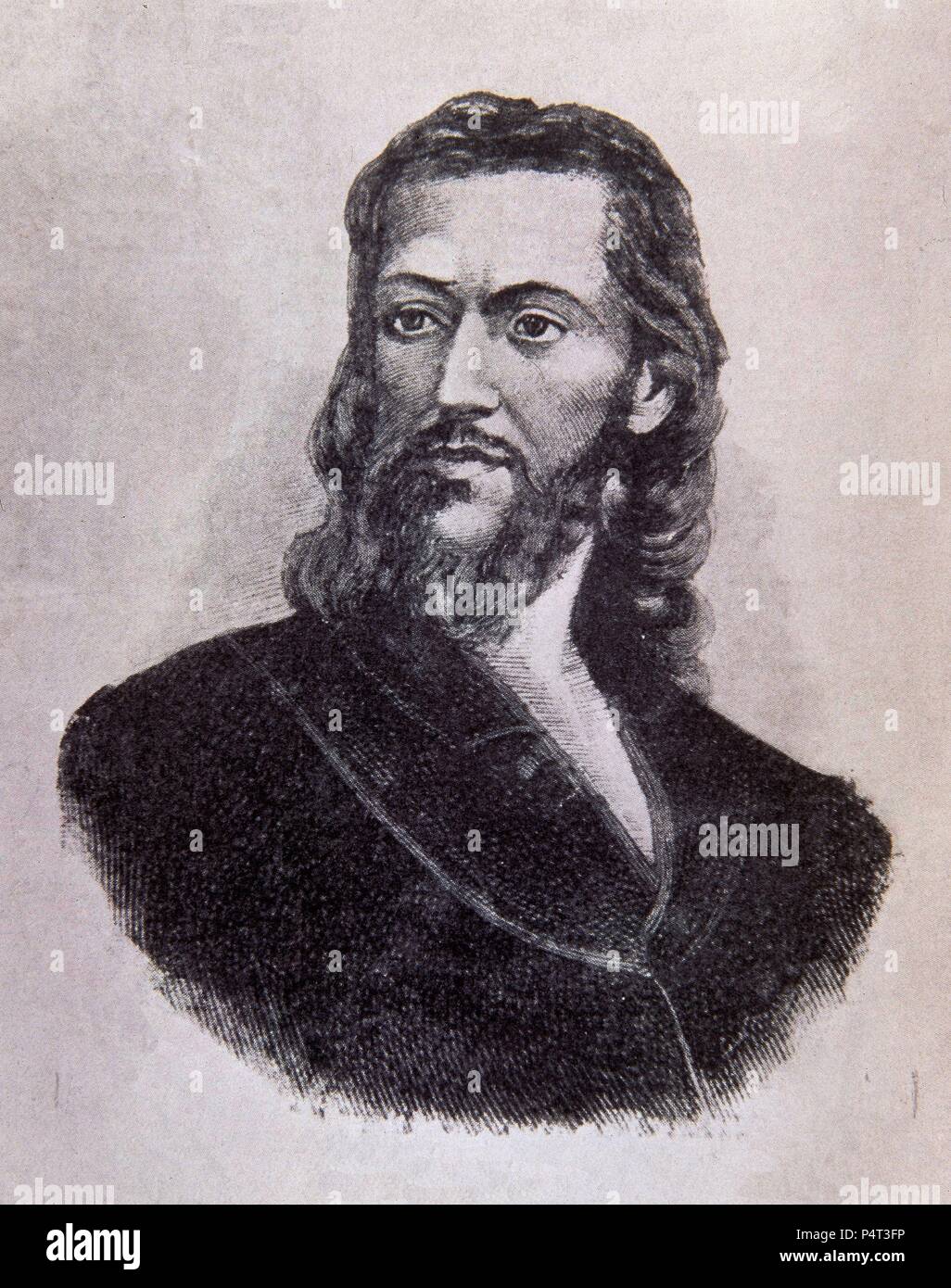 Portrait de Joaquim José da Silva Xavier connu sous le nom de Tiradentes, brésilien, membre dirigeant de mouvements politiques. Banque D'Images