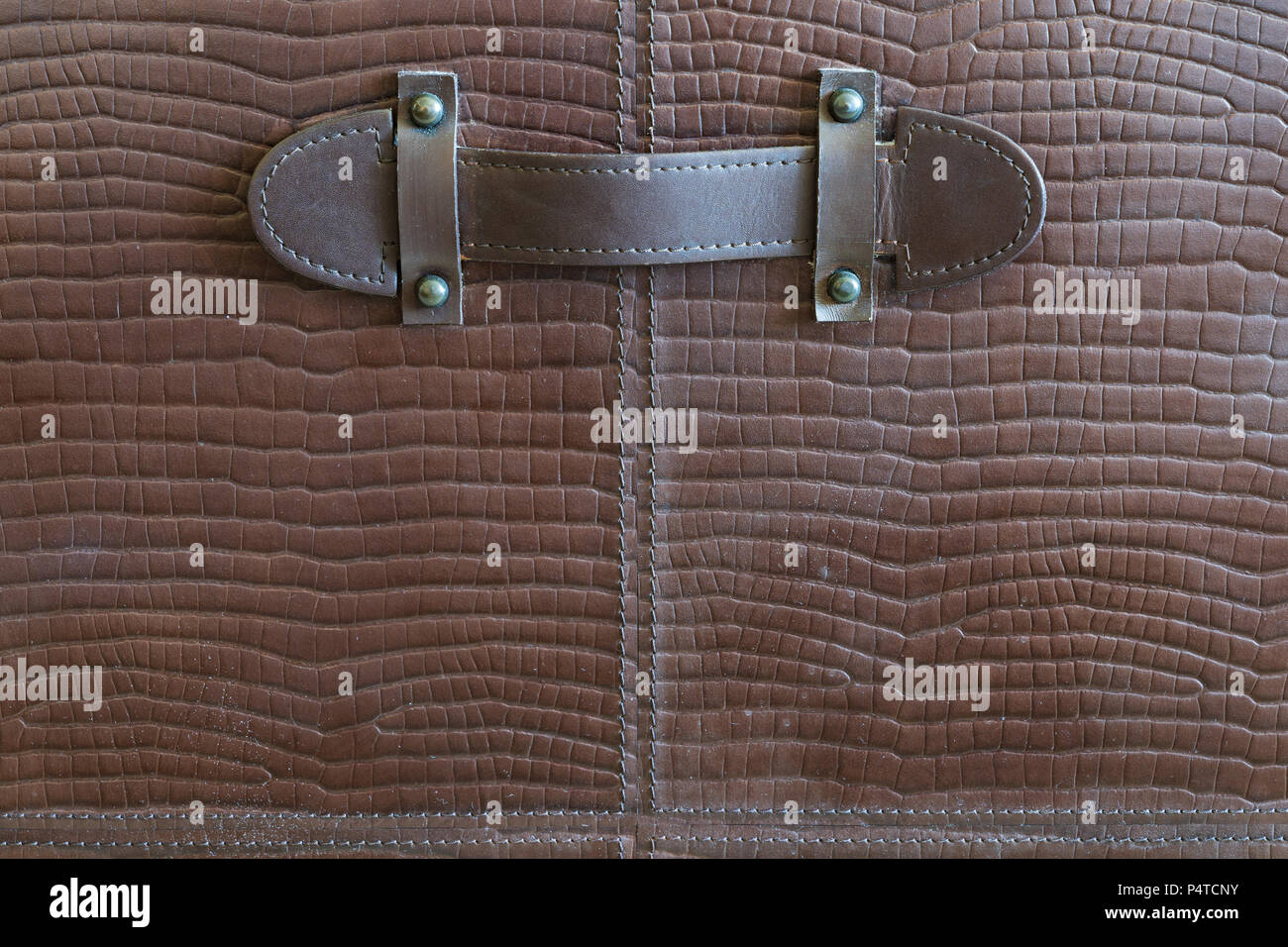 Tiroir en cuir vintage texturée, Close up l'arrière-plan. Banque D'Images