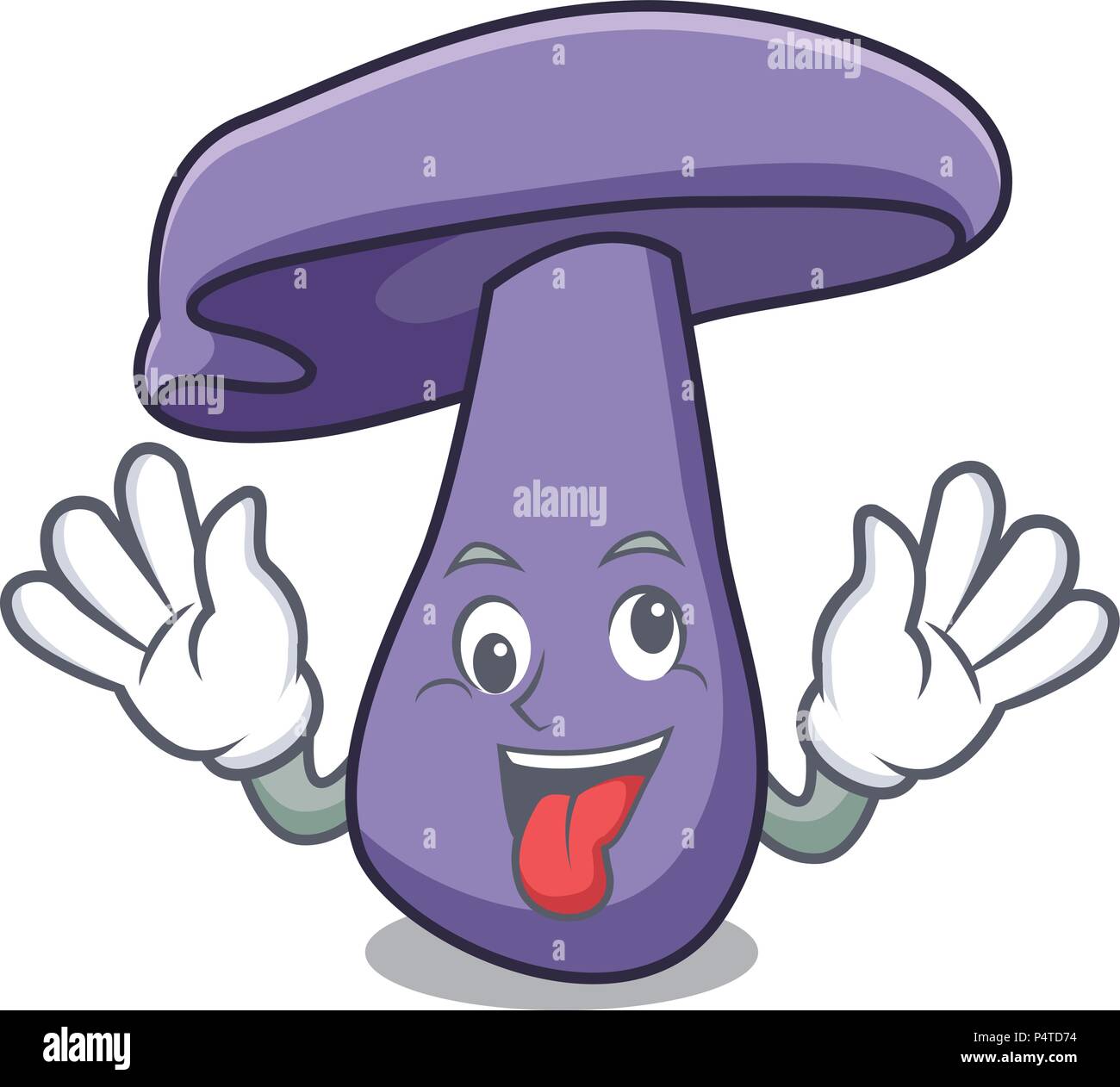 Crazy blewit mushroom mascot cartoon Illustration de Vecteur