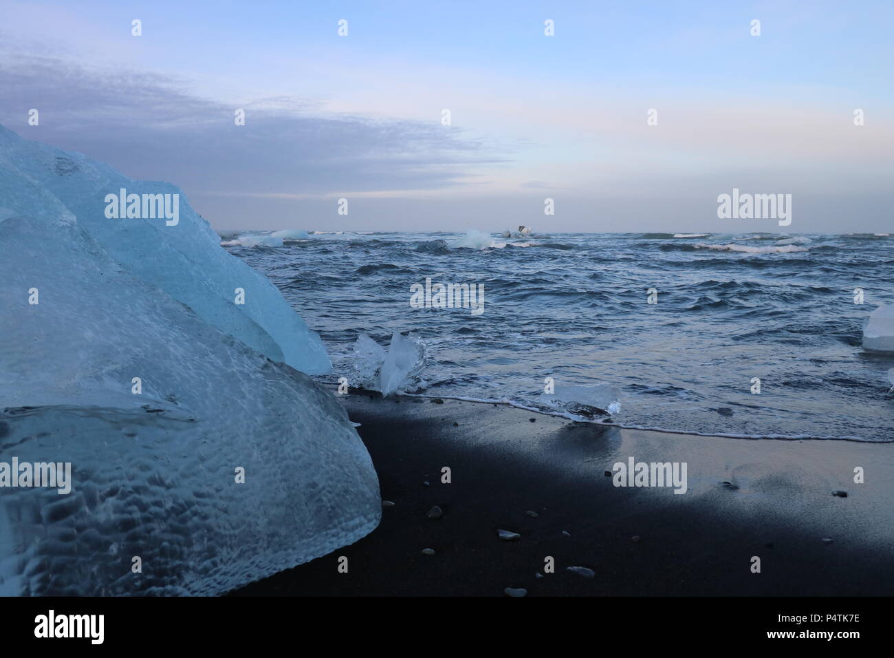 Plage du diamant l'Islande Banque D'Images Plage du diamant l'Islande Banque D'Images