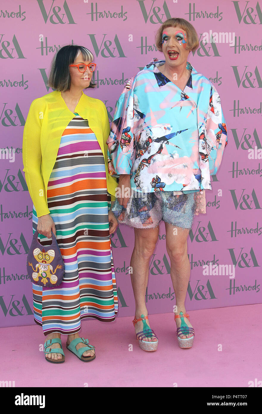 Londres, Royaume-Uni, le 20 juin 2018. Grayson Perry et Philippa Perry assiste à la V&A Summer Party au V&A Banque D'Images