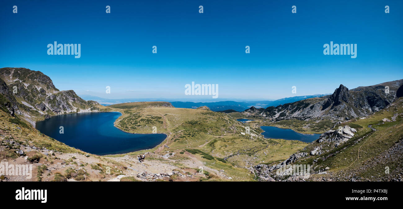 La Bulgarie, Rila, vue panoramique sur les lacs de montagne Banque D'Images