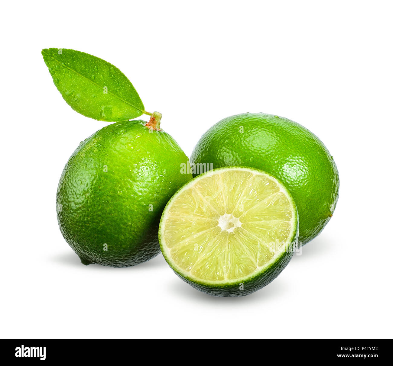 La chaux isolated on white with clipping path. Banque D'Images