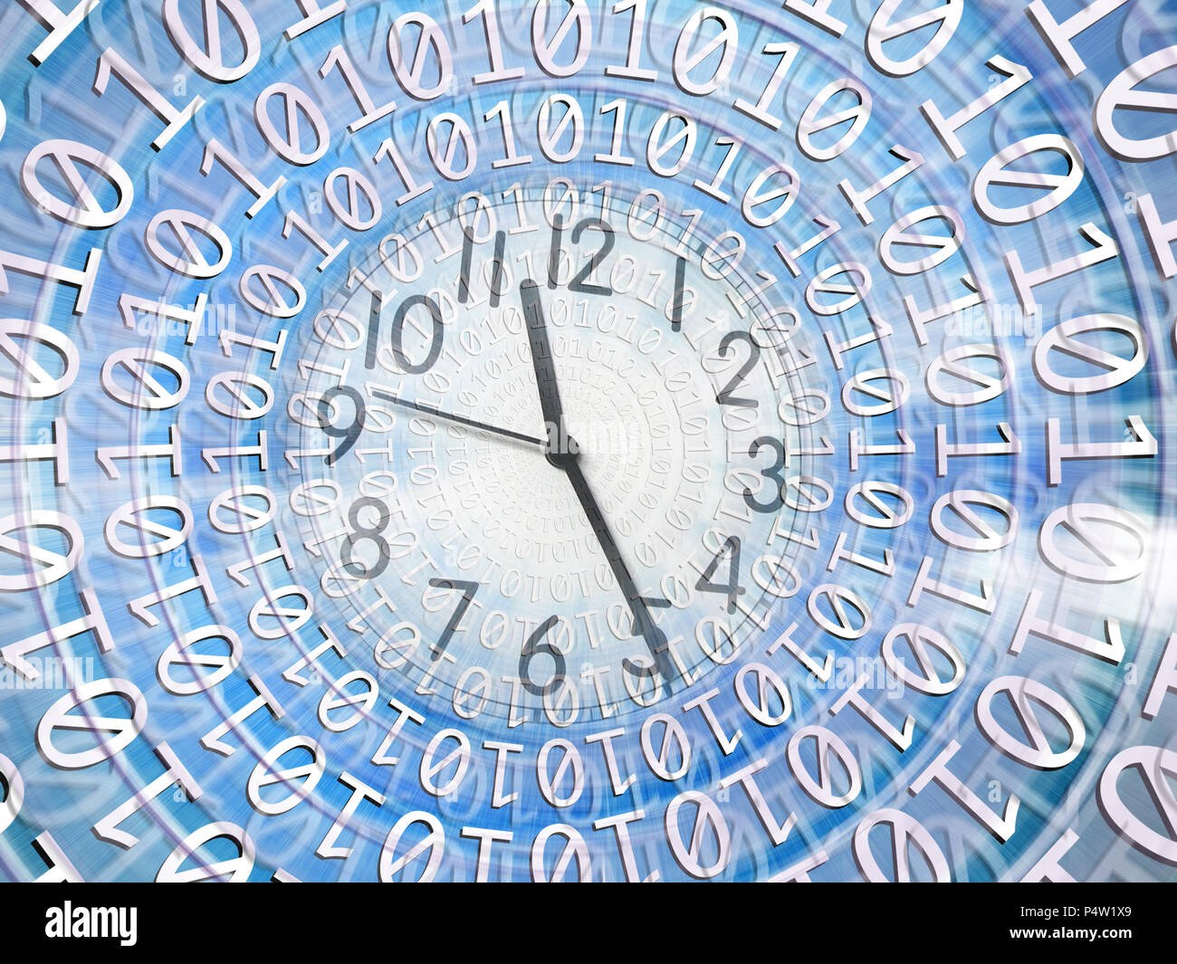 Contexte conceptuel de l'image binaire et résumé des lumières et de l'heure d'internet Banque D'Images