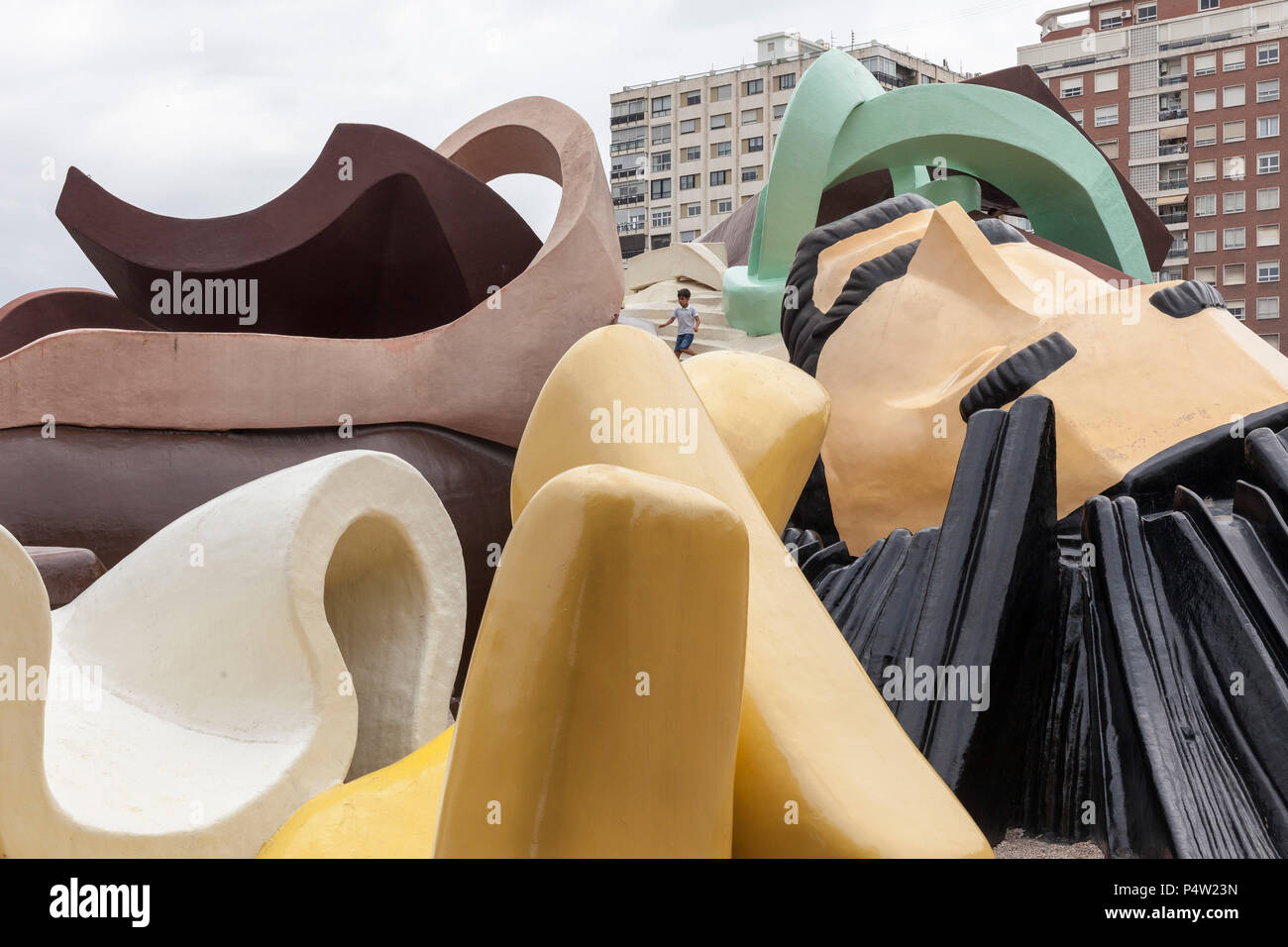 Valencia, Espagne, Gulliver figure comme une aire de jeux pour les enfants à Valence Banque D'Images