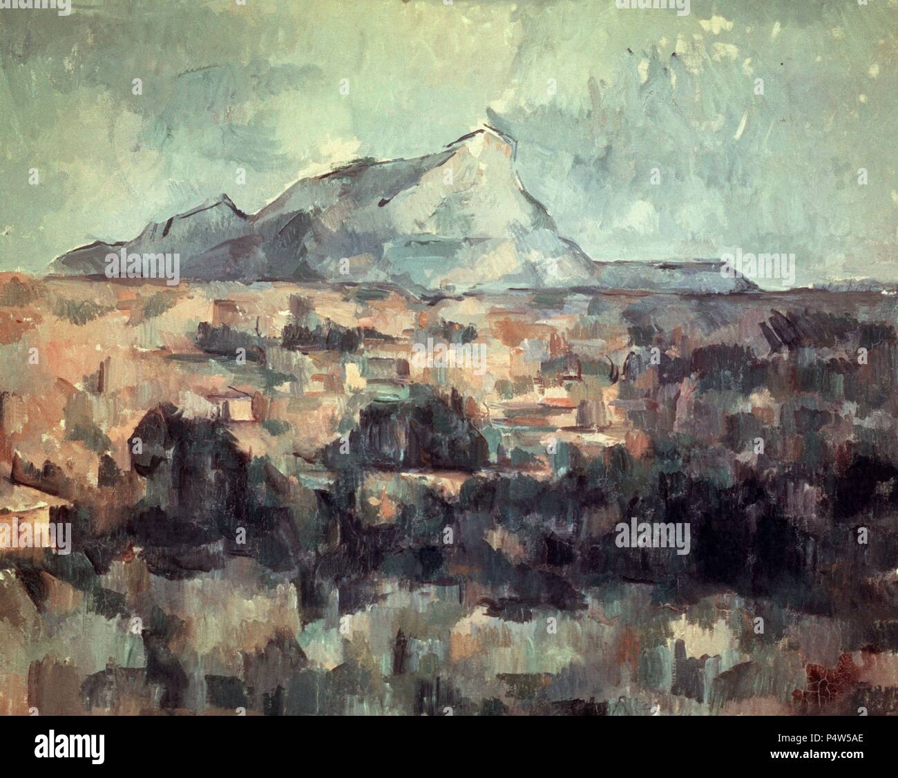 Montagne Sainte-Victoire - 1904/06 - 66x81,5 cm - Huile sur toile. Auteur : Paul Cézanne (1839-1906). Aussi connu sous : MONTAGNE SAINTE-VICTOIRE ; MONTAÑA DE SANTA GENEVIEVE. Banque D'Images