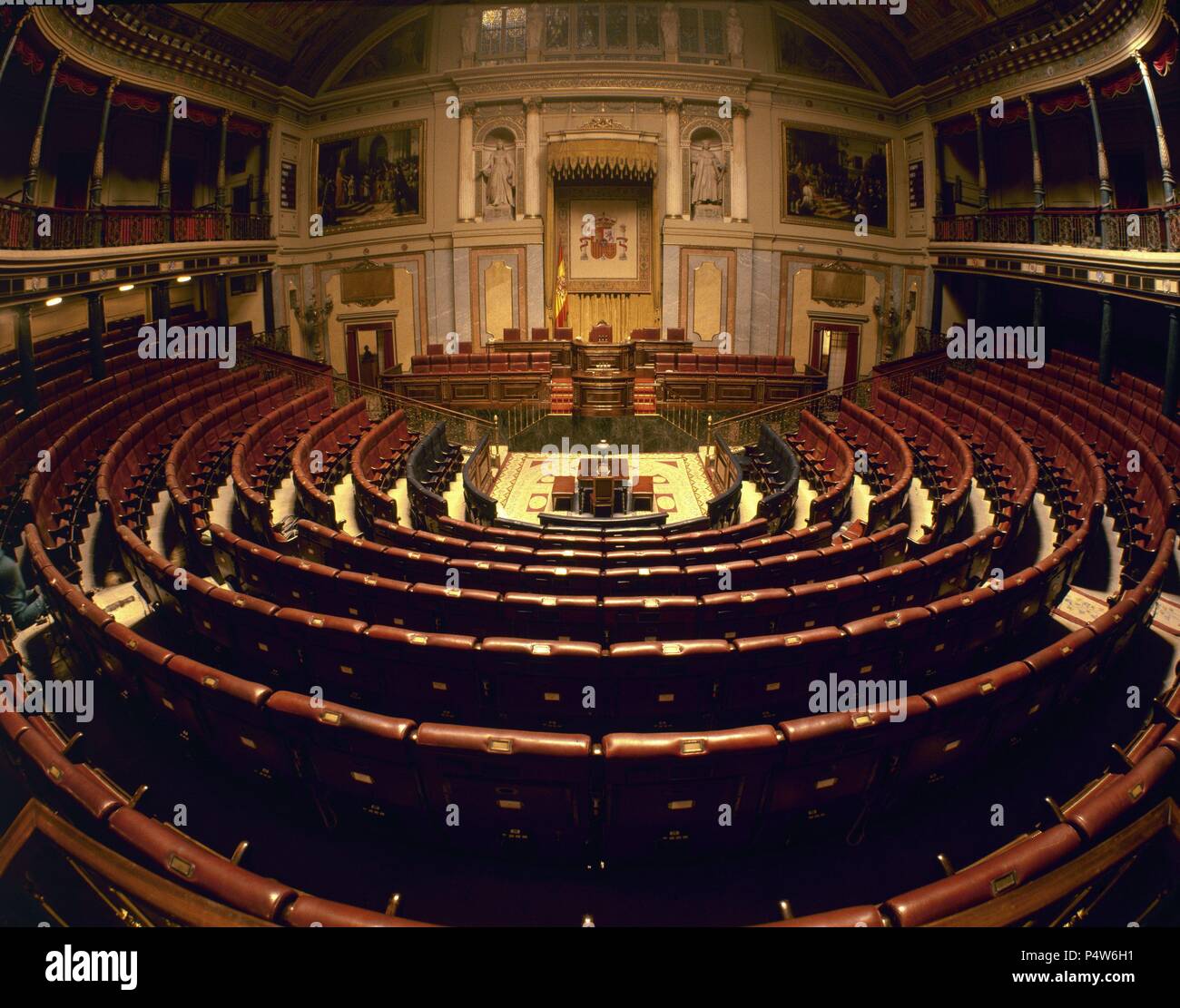 SALON DE PLENOS. Emplacement : CONGRESO DE LOS DIPUTADOS-intérieur, MADRID, ESPAGNE. Banque D'Images