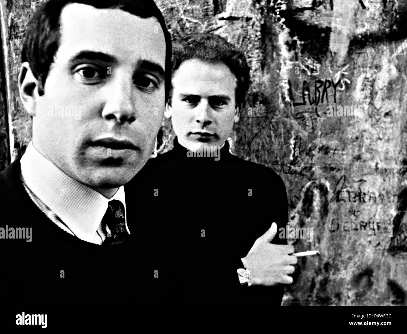 Simon et Garfunkell, dúo de Folk Rock compuesto por Paul Simon y 'Arthur' Art Garfunkel. Banque D'Images