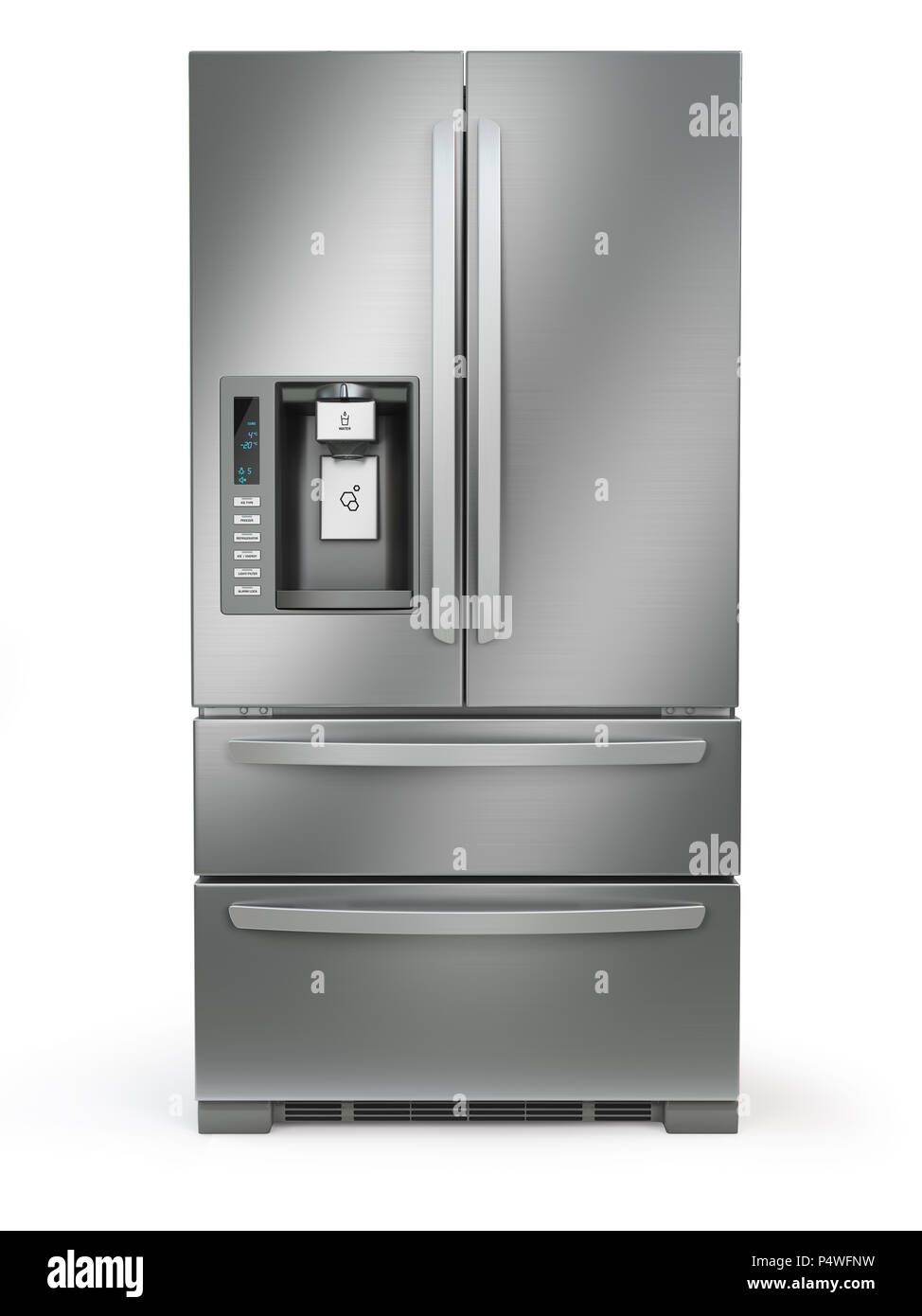 Réfrigérateur/congélateur côte à côte avec machine à glaçons Sub-Zero.