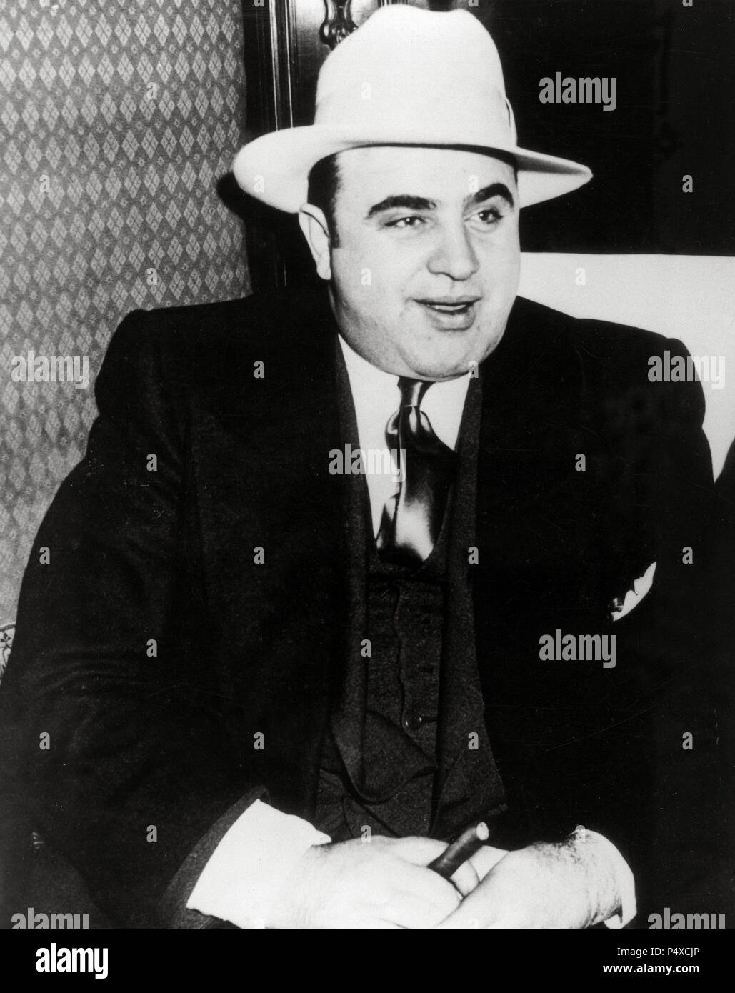 Al Capone en 1947, année de sa mort. Banque D'Images