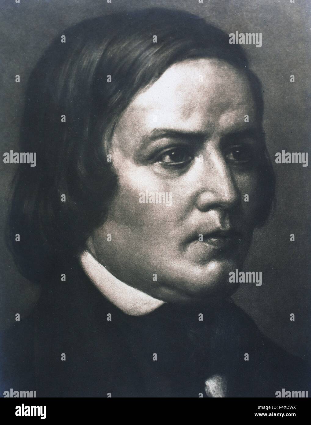 SCHUMANN, Robert (1810-1856). Le compositeur allemand. Banque D'Images