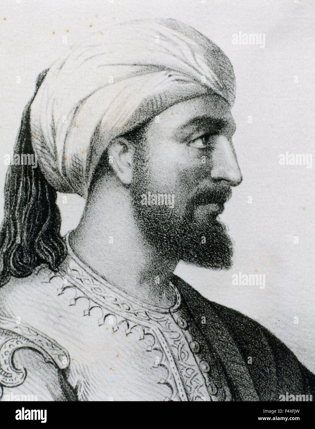 AbdarRahman III (889 961). Emir et calife d'AlAndalus. Portrait. La