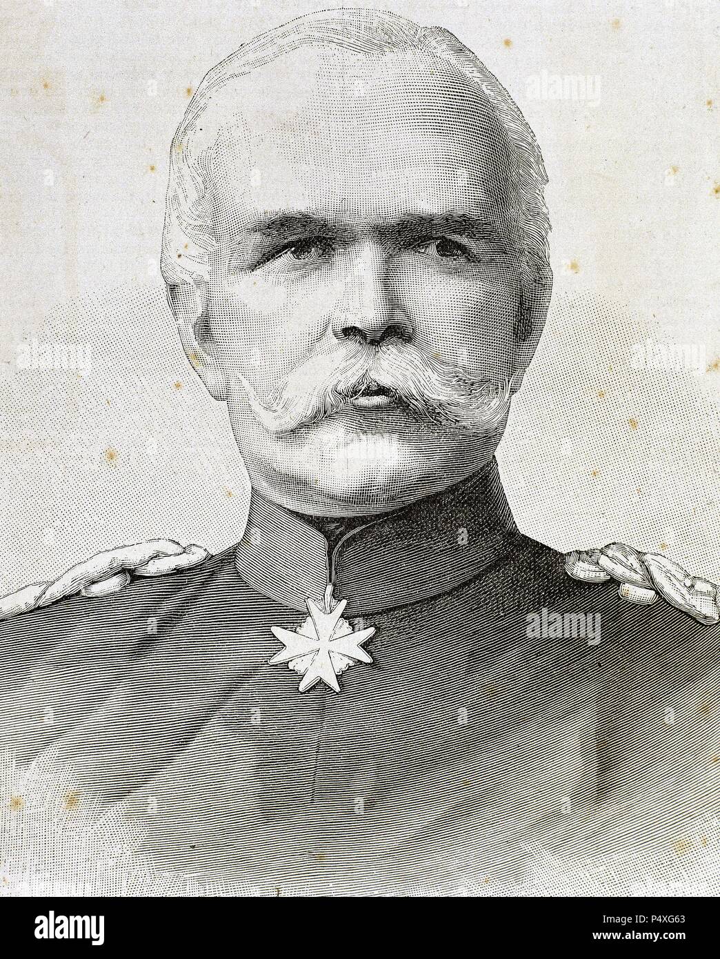 Leo von Caprivi (Georg Leo von Caprivi de Caprara Montecuccoli) (1831-1899). Politique et militaire allemand. Le successeur d'Otto von Bismarck comme chancelier de l'Allemagne (1890-1894). Gravure du xixe siècle. Banque D'Images