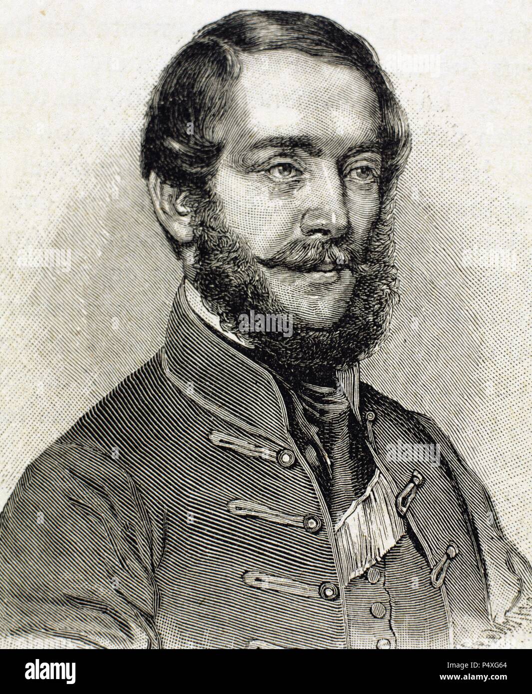 Lajos Kossuth (1802-1894). Homme politique hongrois. Ministre des finances du gouvernement hongrois formé après la révolution de mars 1848. La gravure. Banque D'Images
