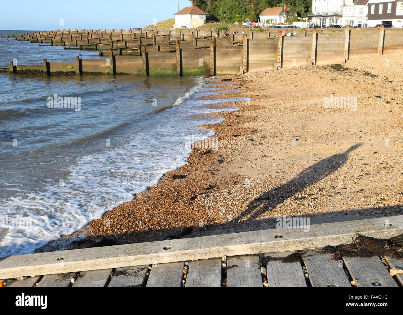 Épis à Whitstable Kent , Plage Banque D'Images