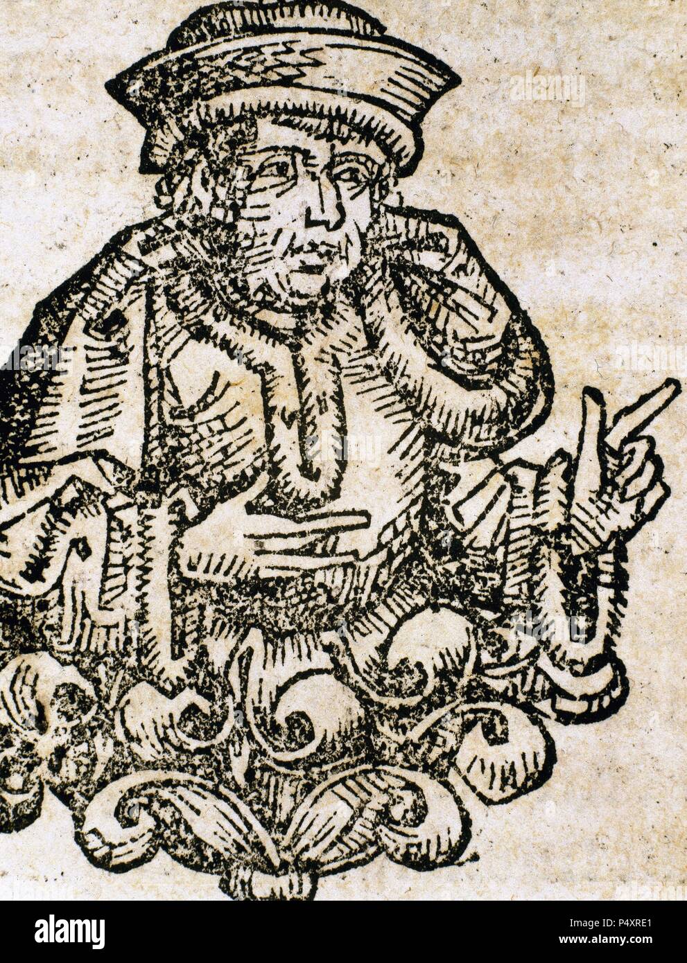 Démosthène (384-322). Orateur et homme d'État grec. La gravure. Banque D'Images