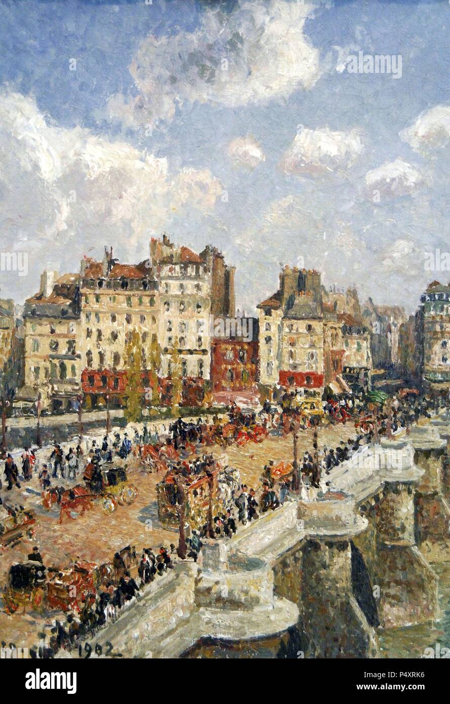 Camille Pissarro (1830-1930). Peintre français, fondateur du mouvement impressionniste. 'Le Pont-Neuf' (1902). Musée des beaux-arts de Budapest. La Hongrie. Banque D'Images