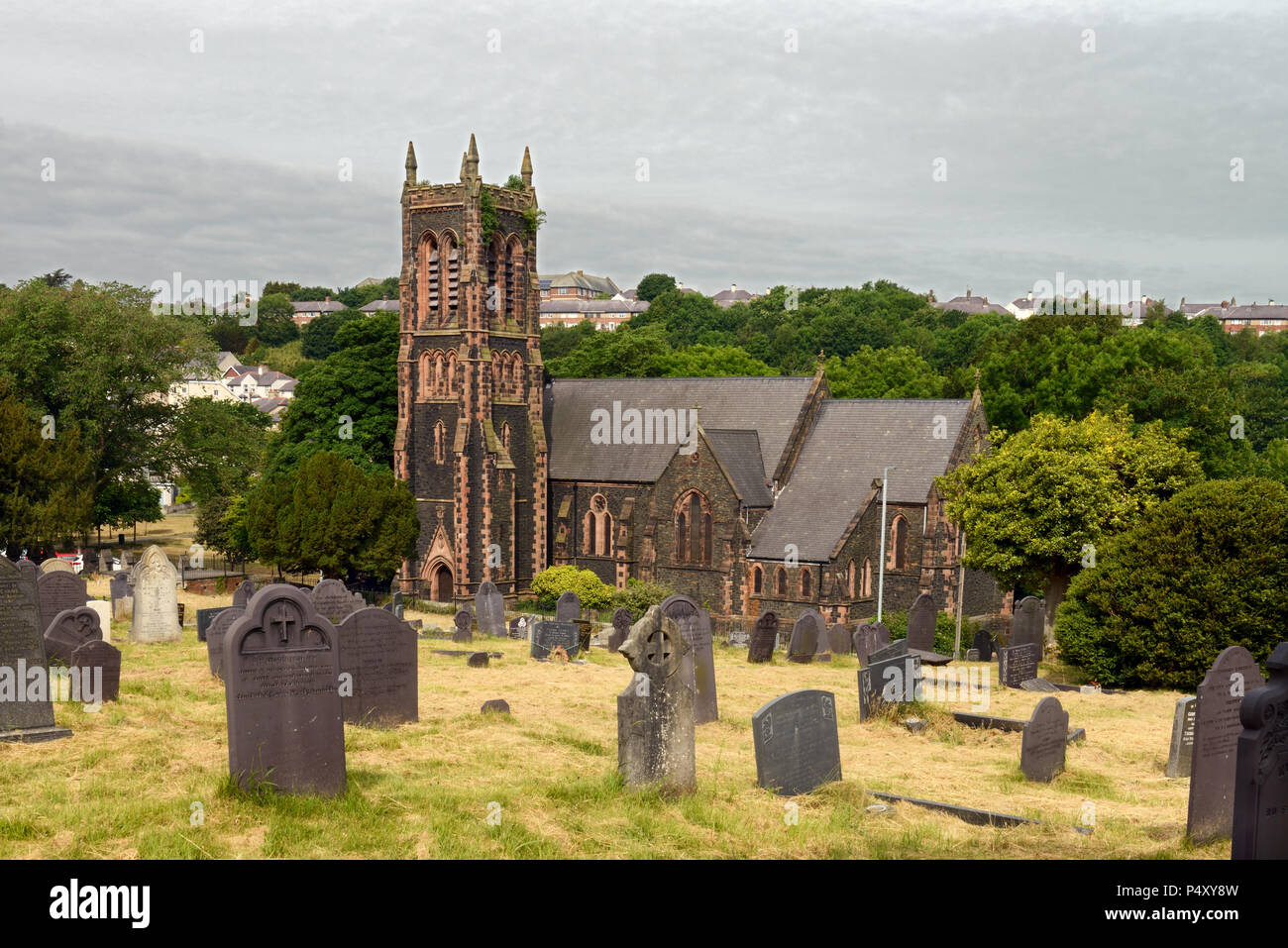 St David's Church, Bangor, Pays de Galles, a été construit en 1837. Il est considéré comme un exemple rare d'une église classique design (le seul dans le comté). Banque D'Images