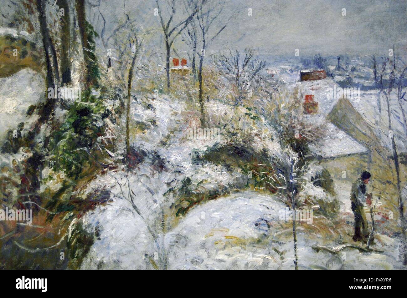 ARTE SIGLO XIX. FRANCIA. CAMILLE PISSARRO (1830-1903). Pintor francés fundador del impresionismo. ADRIGUERA «DE CONEJOS EN PONTOISE, EFECTO DE Nieve' (1879). Oleo sobre lienzo. Instituto de Arte de Chicago (The Art Institute of Chicago). CHICAGO. L'état de l'Illinois. Estados Unidos. Banque D'Images