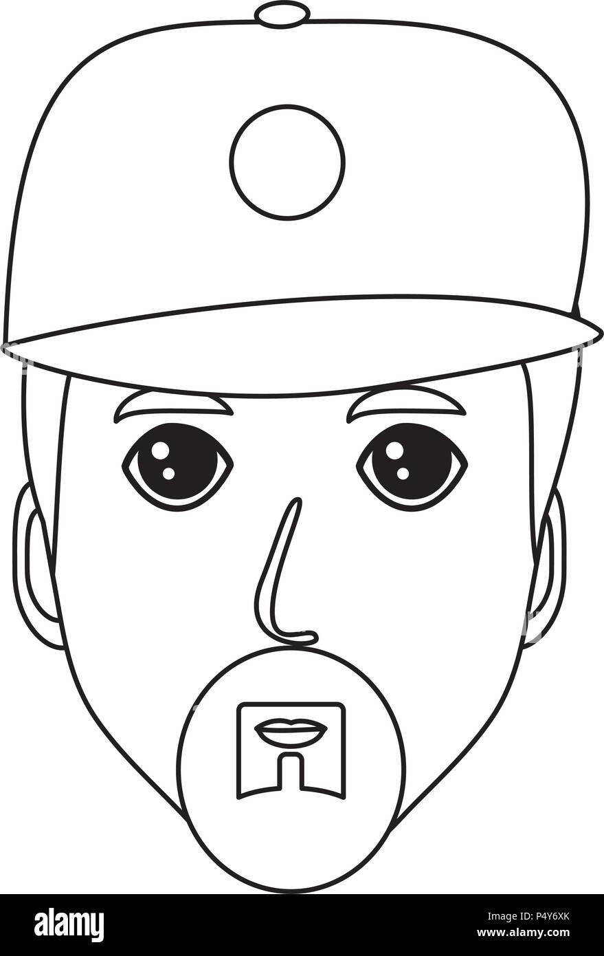 L'homme dessin animé avec barbe et portant une casquette icône sur fond  blanc, vector illustration Image Vectorielle Stock - Alamy