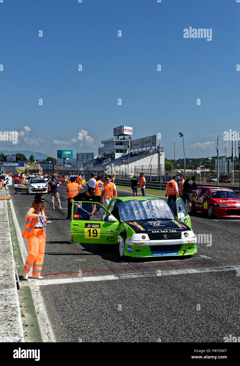 Circuit de Jarama, Madrid, Espagne - 23 juin 2018 : 4e tour de la course au championnat de tourisme circuit de Jarama. Jésus Lopez-Pozuelo Rivas première place dans la Division un avec la Peugeot 205 voiture de course, Madrid, Espagne Credit : EnriquePSans/Alamy Live News Banque D'Images