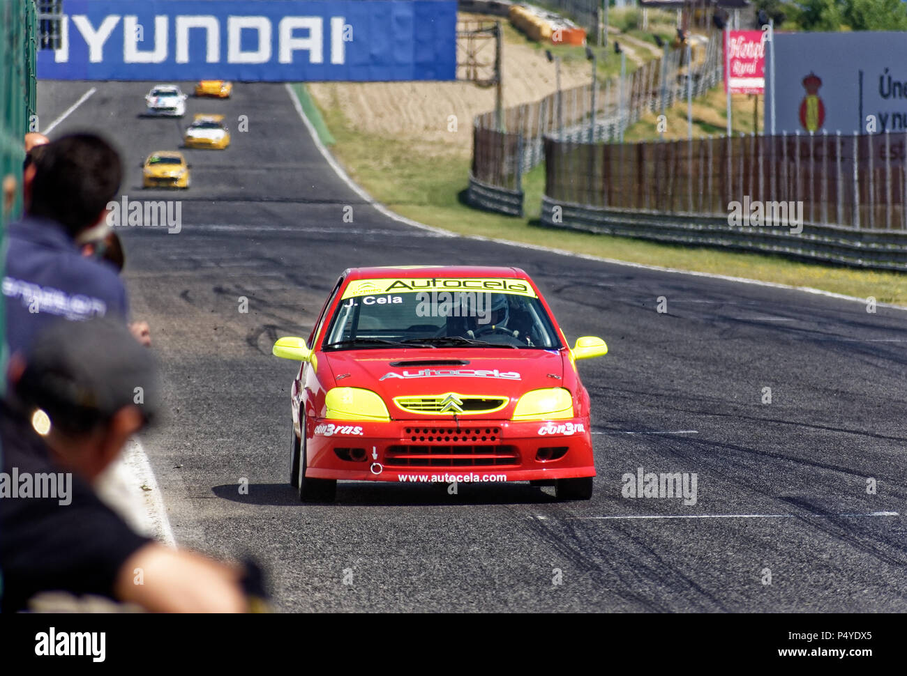 Circuit de Jarama, Madrid, Espagne - 23 juin 2018 : 4e tour de la course au championnat de tourisme circuit de Jarama. Jaime Cela Talavera la troisième place dans la Division l'un avec l'Citroen Saxo 1.6, voiture de course de Jarama, Madrid, Espagne Credit : EnriquePSans/Alamy Live News Banque D'Images