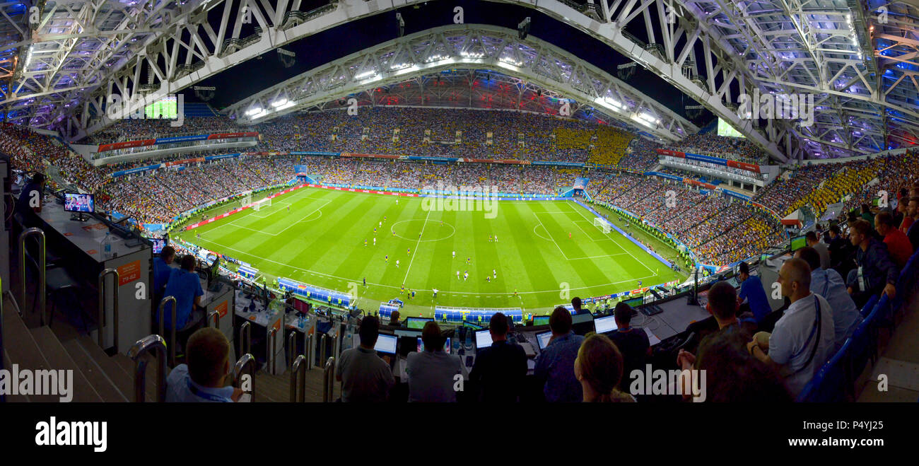 Vue panoramique de FIFA World Cup Stadium Fisht, Sochi, Russie. 8 juillet 2018. Banque D'Images