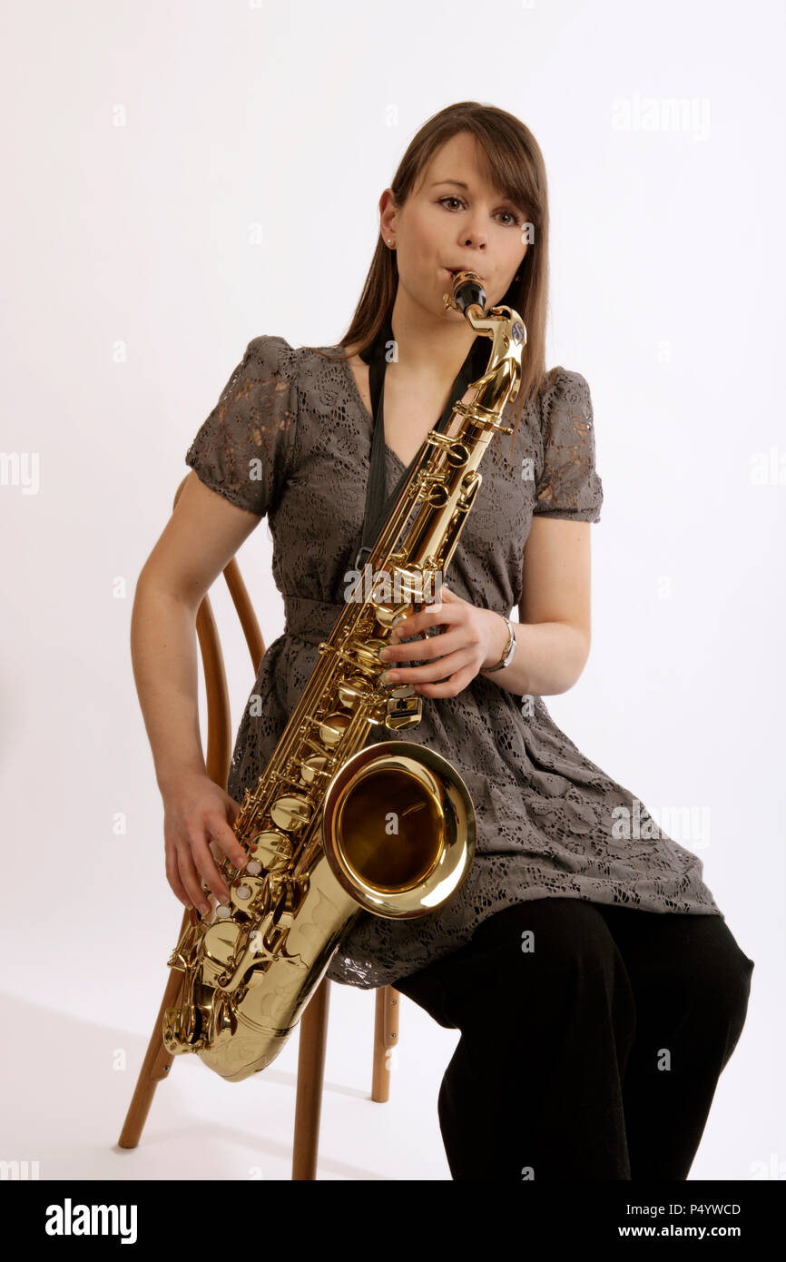 Saxophoniste ténor Banque D'Images