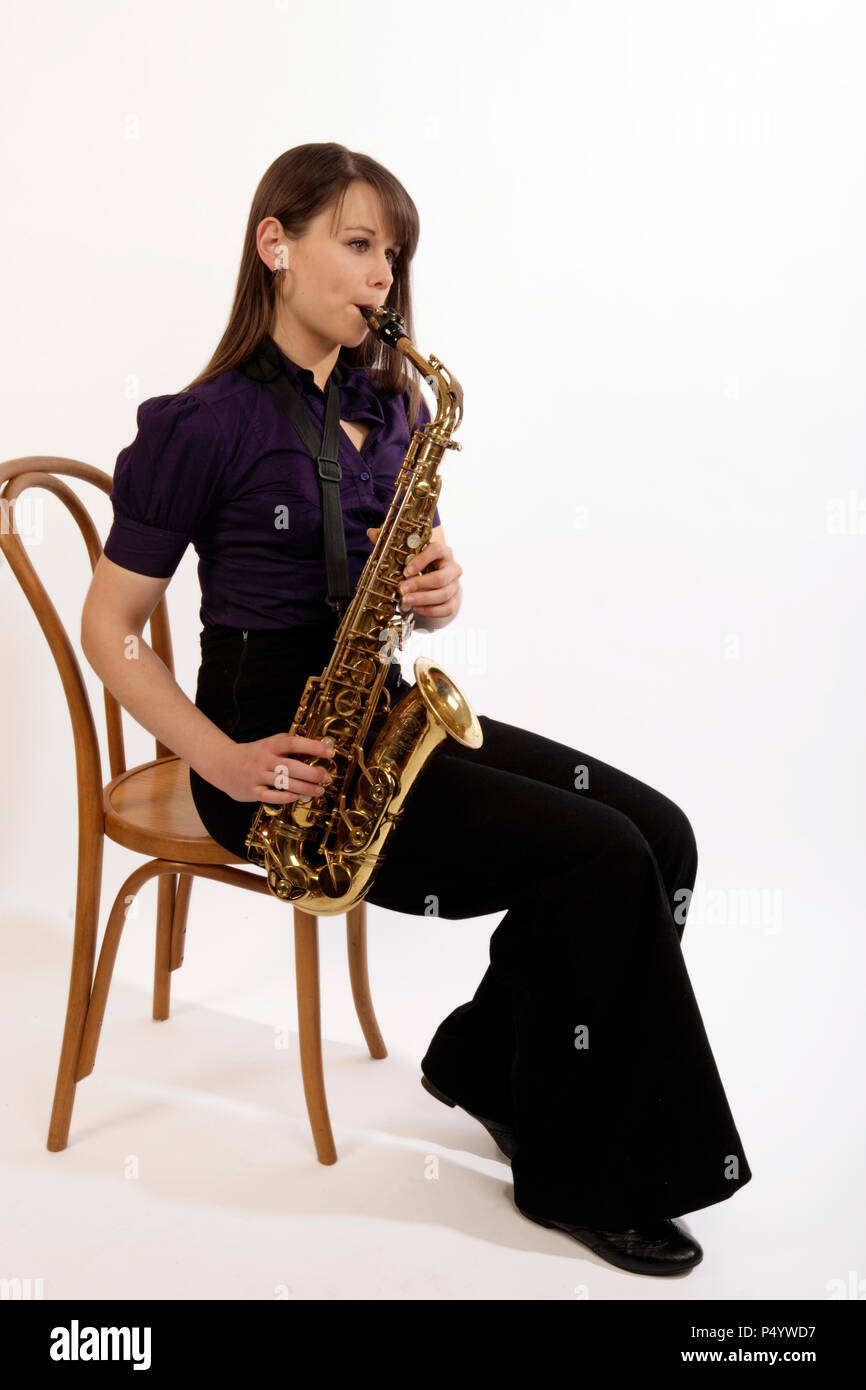 Saxophoniste Alto Banque D'Images