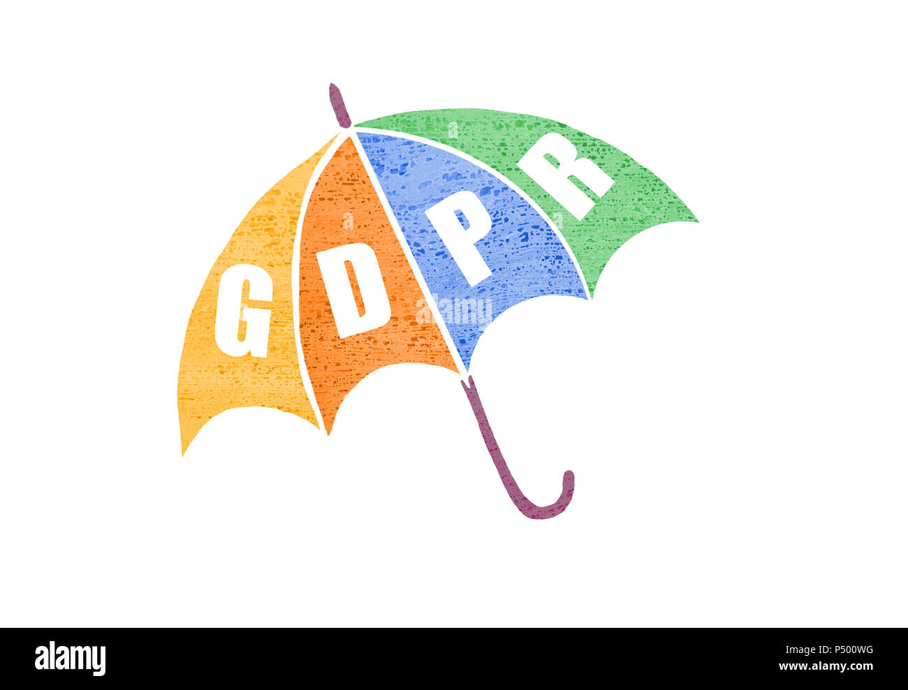 Pibr concept illustration. Règlement général sur la protection des données abréviation - PIBR - sur un parapluie comme un symbole de la protection de la vie privée. Banque D'Images