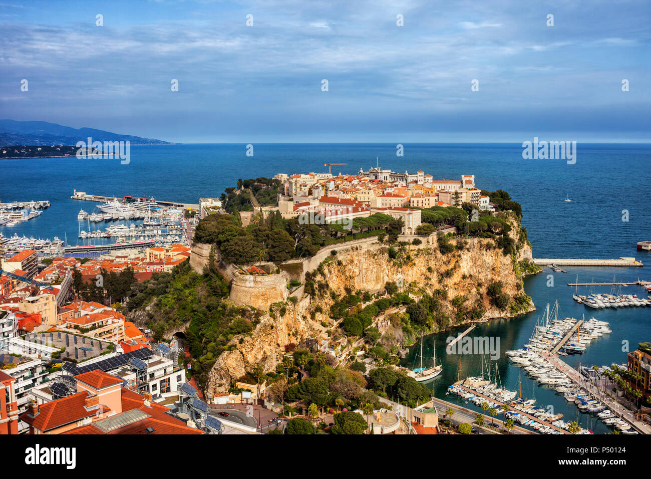 Principauté de Monaco, Monaco, Monaco, Le rocher de la ville Banque D'Images