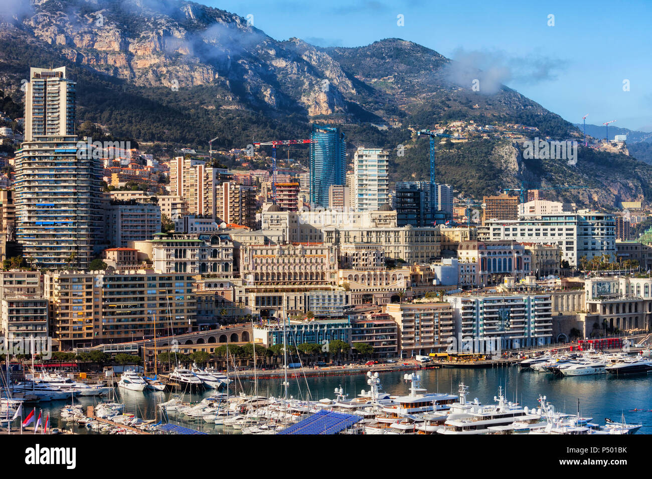 Principauté de Monaco, Monaco, Monte Carlo, paysage urbain à marina Banque D'Images