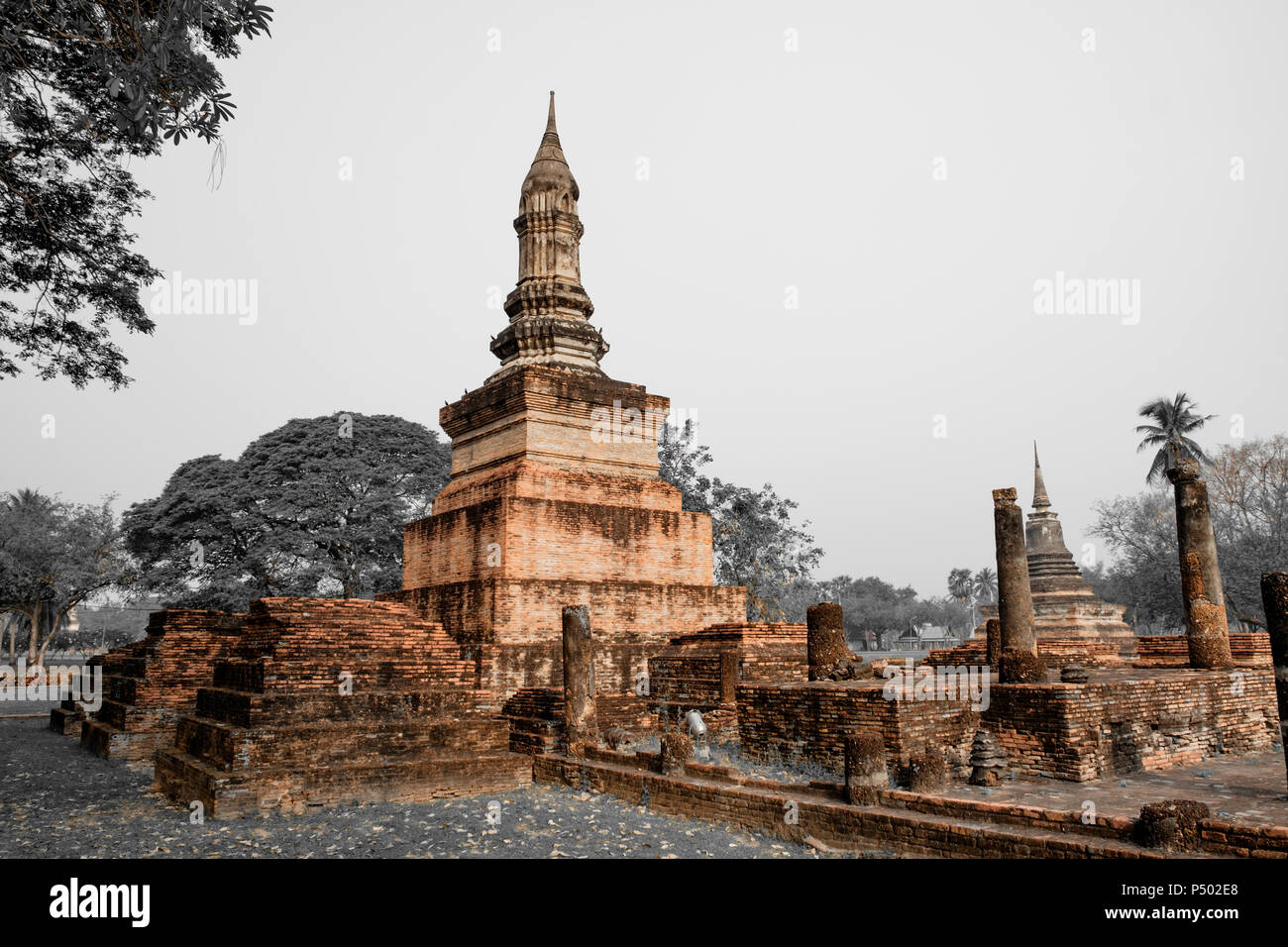 La Thaïlande, Sukhothai, Parc historique de Sukhothai, Pagode Banque D'Images