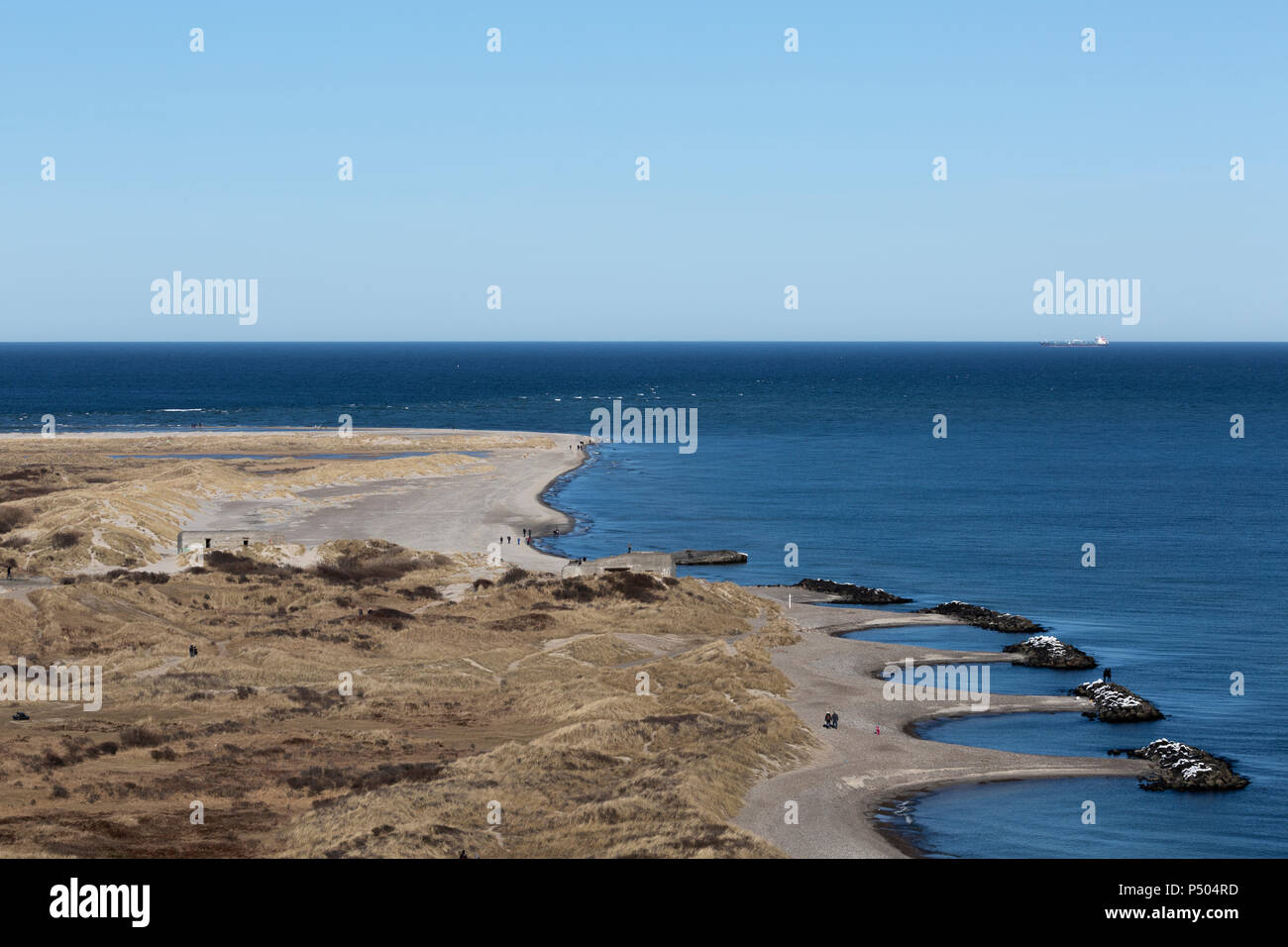 'Grenen' est le point le plus au nord du Jutland, au Danemark. Il s'agit d'un point de sable qui petit à petit change de position en raison de courants océaniques. Bon les plages, Banque D'Images