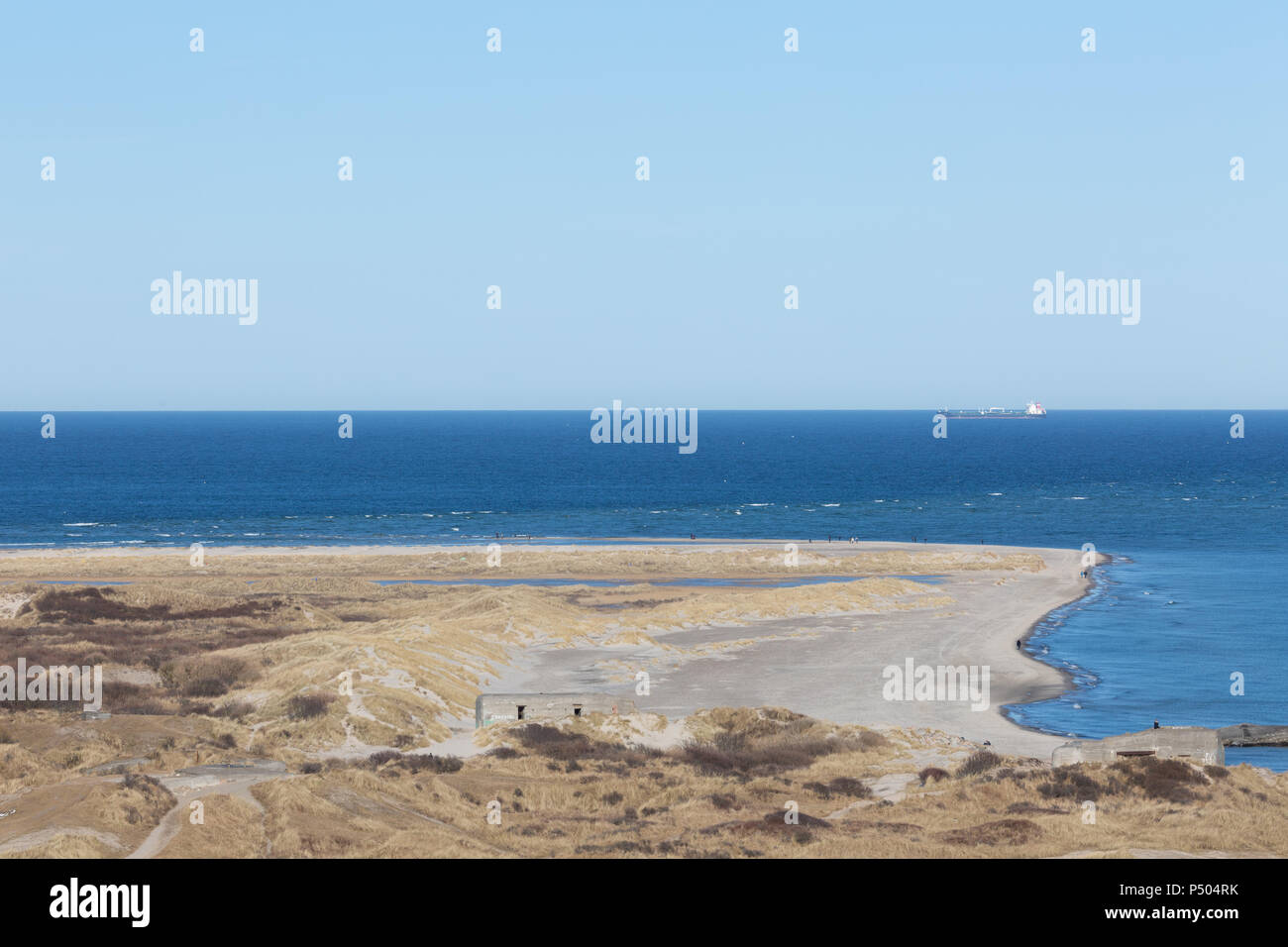 'Grenen' est le point le plus au nord du Jutland, au Danemark. Il s'agit d'un point de sable qui petit à petit change de position en raison de courants océaniques. Bon les plages, Banque D'Images