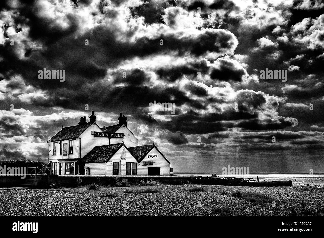 Le vieux Neptune,Pub,plage,Whitstable Whitstable Kent,UK,Angleterre, Banque D'Images