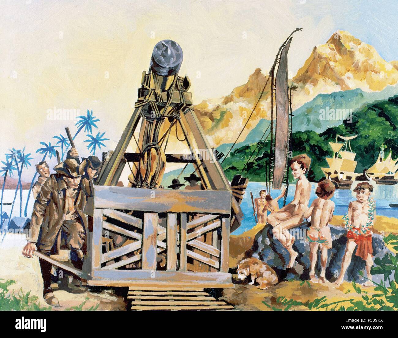 James Cook (1728-1779). L'explorateur et cartographe britannique. Le calcul  de l'unité astronomique à Tahiti Photo Stock - Alamy