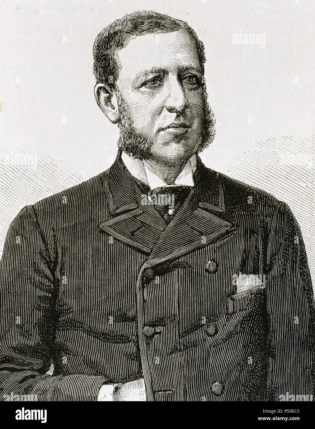 Cristobal Colon de la Cerda (1837-1910). Homme politique espagnol. Portrait. La gravure. Banque D'Images