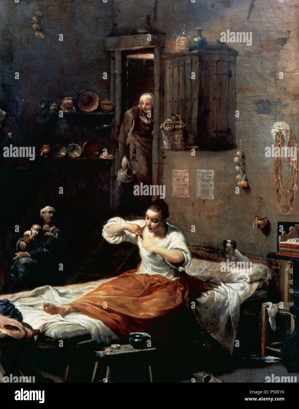 Giuseppe Crespi 1665d 1747 Surnomme Lo Spagnuolo Peintre De La Fin Du Baroque Italien De La Renaissance Appartenant A L Ecole A La Recherche De Puces 1715 Huile Sur Toile Musee Du Louvre