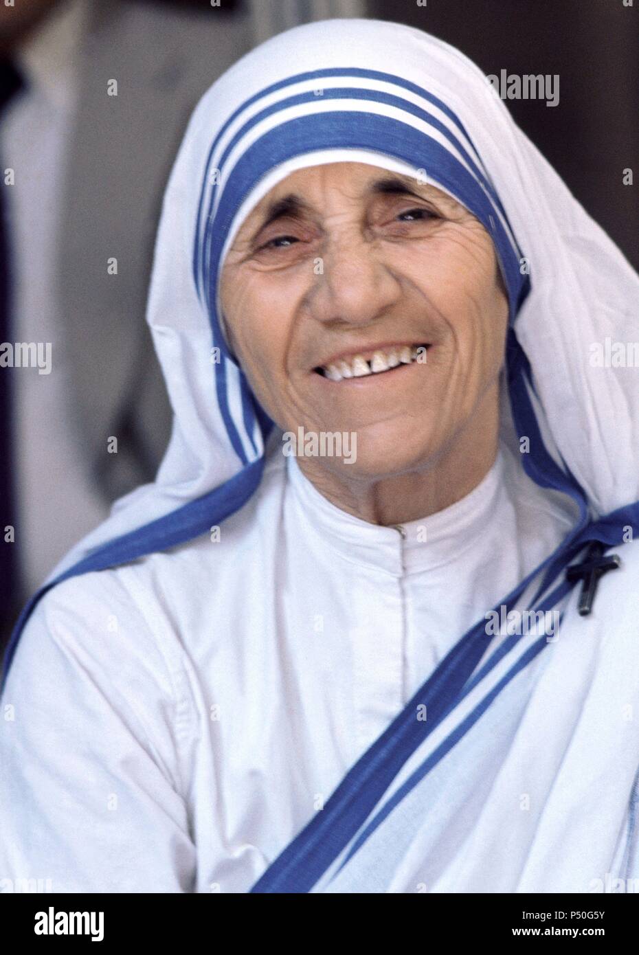Mère Teresa (1910-1997). Religieuse Catholique, fondateur des Missionnaires de la charité. Banque D'Images